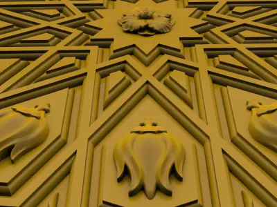 Luxury Ottoman Wall Panel 3D model