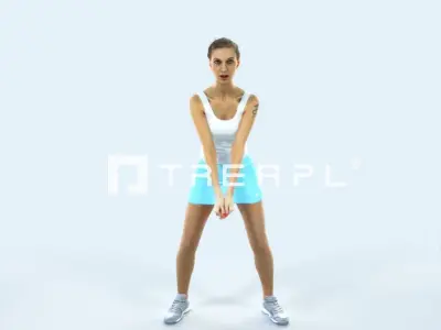 Aspiration 15K Digging Volleyball Sports Woman Low-poly 3D model