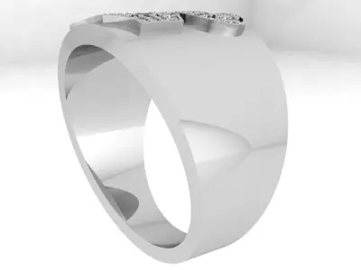 S Letter Diamond Ring 3758 3D print model