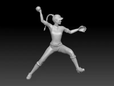SOFTBALL GIRL PITCHER 1 3D print model
