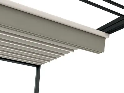 Motorized Pergola 3 weathered black steel 3D model