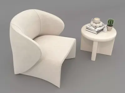 Modern Coffee Table and Armchair Set 73 3D model