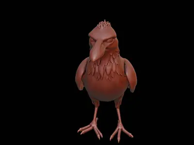 Crow Animal Sculpture 3D print model get