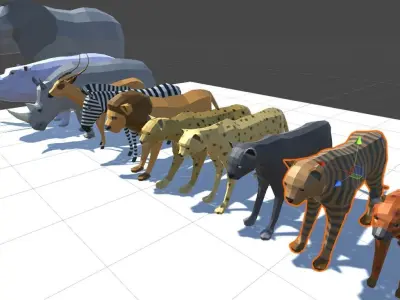 Lowpoly african animal  Low-poly 3D model