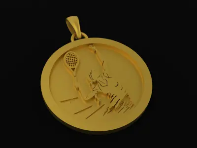 tennis player pendant 3D print model