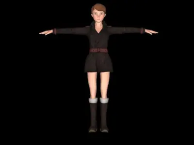Cartoon Girl Rigged 3D model
