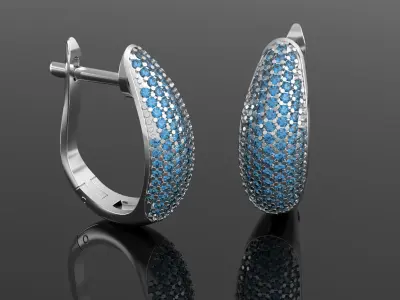 Luxury earring with diamonds  3D print model