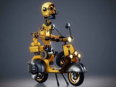 RoboCycle Free low-poly 3D model