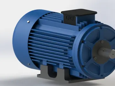 Electric Motor Low-poly 3D model
