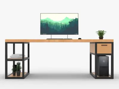 Modern Desktop  Low-poly 3D model