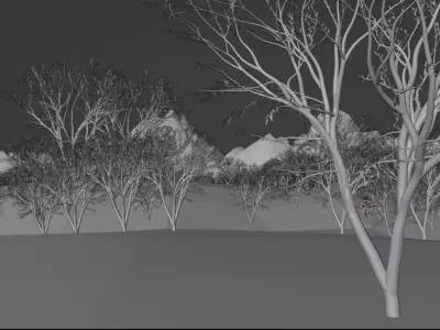 Hills trees Landscape Free low-poly 3D model