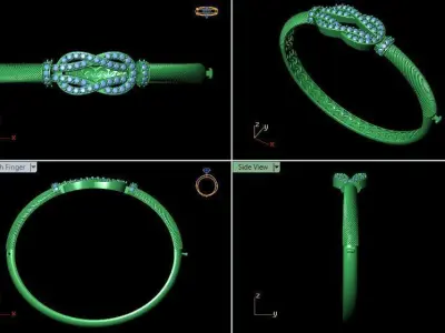 Bracelet Diamond Bangle 3D print model