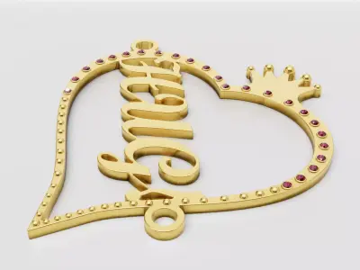 Women Brooch Letter Shape Rhinestone Luxury Stainless 3D print model