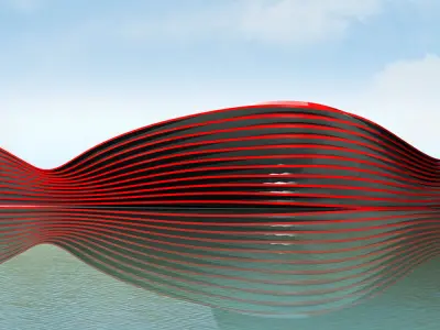 Curved Parametric Facade Design Grasshopper Rhino Files Download 3D model