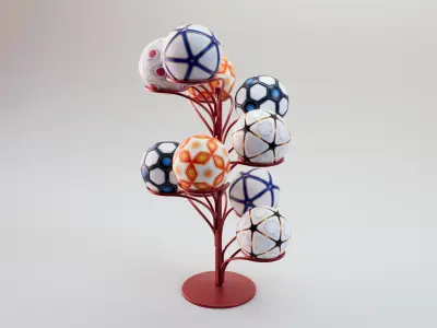 Football Collection And Display Stand 3D model