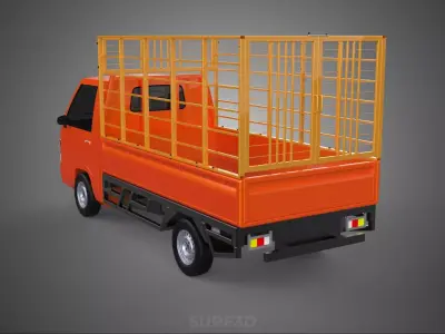 ANIMAL LIVESTOCK CATTLE POULTRY SHEEP COW PICKUP CAR TRUCK CAGE 3D model