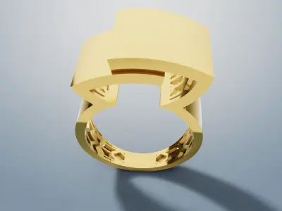 Modern Ring 3D print model C 55 3D print model