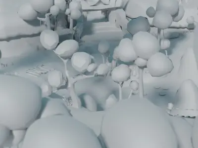 Environment Backyard Low-Poly 3D model