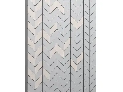 Modern Wood and Black Wall Panel 3D model