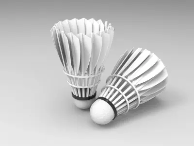 Badminton Ball Low-poly 3D model