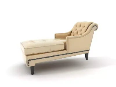 Elegant Cream Chaise model pack Low-poly 3D model