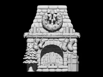 Cozy Christmas Fireplace 3D print model