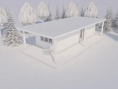 house in snow 3D model