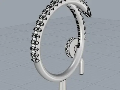 Ring Juste un Clou with diamond EU 57 sz 3D print model