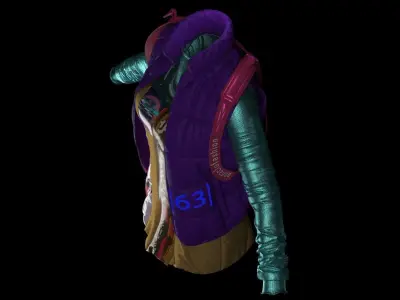 FEMALE SPORT CYBERPUNK SET 3D model