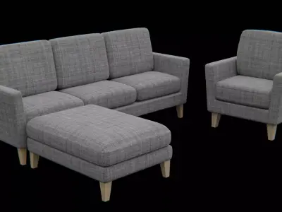 FurnitureSet Pack 01 Low-poly 3D model