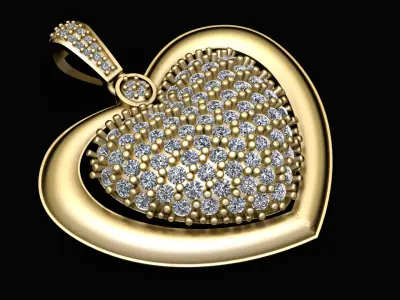 LUXURY HEART PENDANT 3D MODEL 3D print model