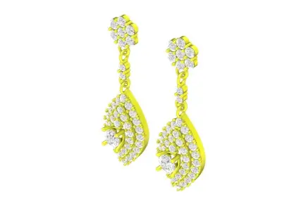 A5680 Luxury Diamond Earrings 3D Model 3D print model