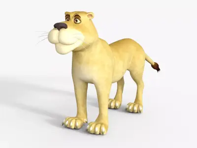 Cartoon Lioness Rigged 3D model