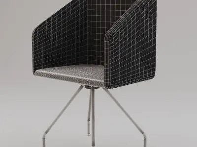 Box Swivel Armchair 3D model