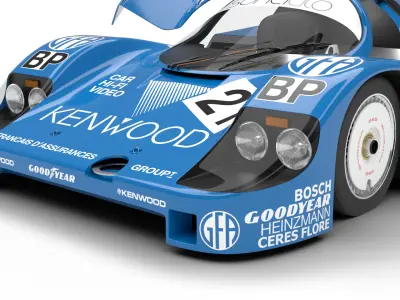 Porsche 956 Group C 1982 Kenwood Kremer Racing HQ 3d model  3D model