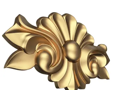 Carved Plaster Molding Decoration 020 Low-poly 3D model