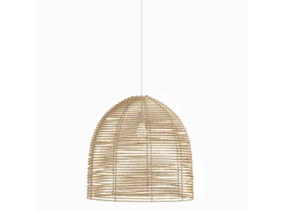 Beehive Chandelier with wicker lampshade Burke Decor 3D model