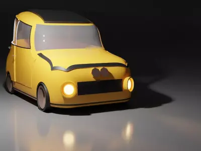classic and unique car low poly model Low-poly 3D model