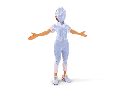 Stylish Female Character Rigged and Animated for Games and Ci... Low-poly 3D model