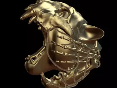Tiger head 3D model buy