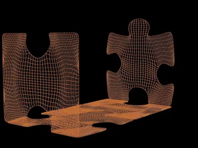 Bookend puzzle book holder Free 3D model