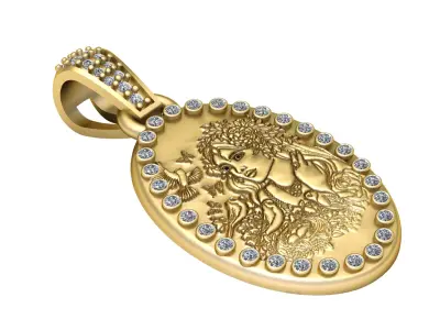 FEMALE AND BIRDS COIN PENDANT 3D PRINTABLE MODEL 3D print model