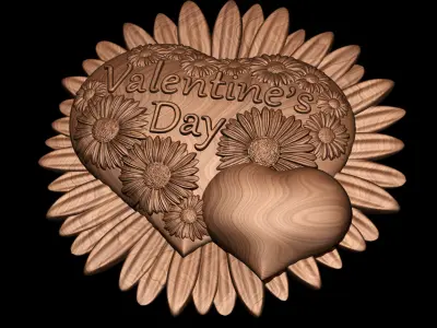 Heart in flowers  for 3D printing 3D print model