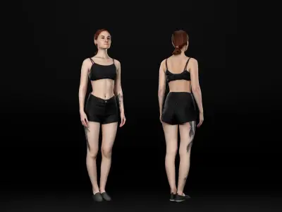 Woman sport 42 Low-poly 3D model