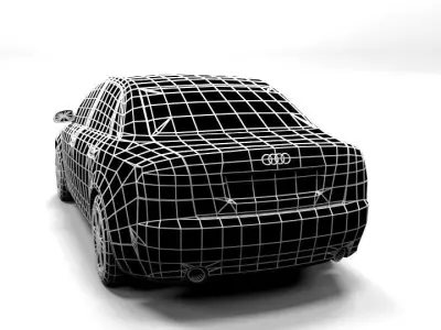 AUDI A4 2001 4D LOWPOLY Low-poly 3D model
