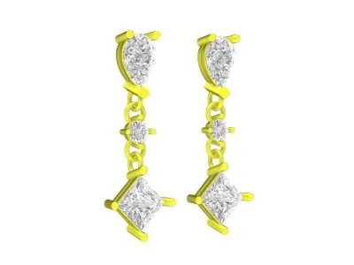 5674 luxury fashion diamond drop earrings 3D print model