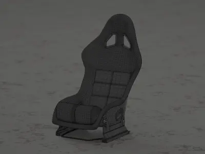 Racing Seat Bucket with Seat Brackets and Seat Sliders 3D model