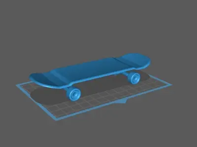 Skateboard with robot Free 3D print model