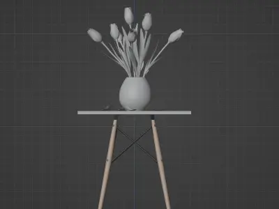 Tulips vase Low-poly 3D model