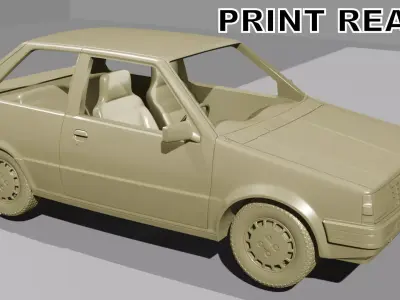 Classic Hatchback Car 3D Print Ready STL  3D print model